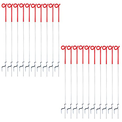 20 Pack 41inch Pig Tail Electric Step-in Fence Posts, Heavy Duty (Red)