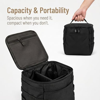 Travel Medicine Bag,Medication Pill Bottle Organizer Empty Case - color: Square Black