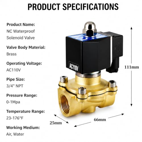 AC110V Brass Solenoid Float Valve, Automatic Water Level Control
