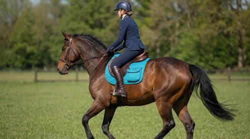 Horse English Quilted Faux Fur All-Purpose Saddle Pad Turquoise 72152TR