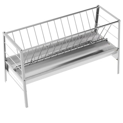 Goat Feeder, 92 Gallon Hay Feeder, Stainless Steel Livestock Hay Feeder, Sheep Feeder Trough for Barn or Outdoor Use, Free Returns!