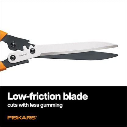 Fiskars 23" PowerGear2 Garden Hedge Shears, Hedge Clippers, 10" Blades | PowerGear2 Technology Multiplies Power for Less Effort, SoftGrip Handles and Shock-Absorbing Bumpers - style: 23" PowerGear2