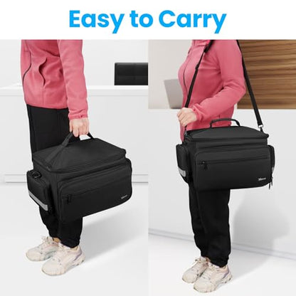 Mancro Medical Bag, Home Health Nurse Bag with Nonslip Bottom, Black