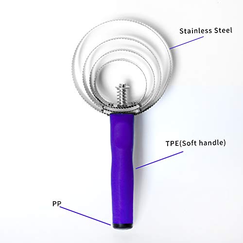 BOTH WINNERS Reversible Stainless Steel Curry Comb with Soft Touch Grip (Purple) - color: purple