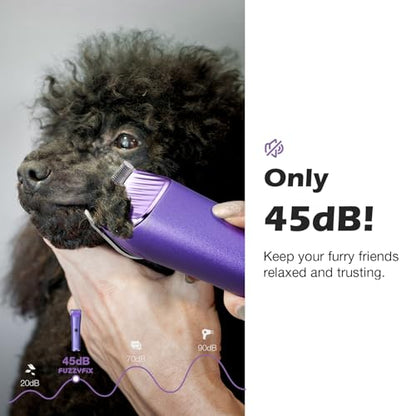 Professional Dog Grooming Clipper with 5-in-1 Replacement Blade - color: Purple