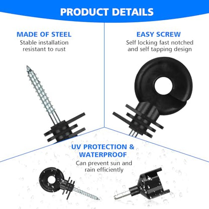 Electric Fence Wire Kit - Upgraded 660 Feet 9 Strands Electric Fence Polywire with Reliable Conductivity & Rust Resistance - 50 Pcs Electric Fenceing Insulator with 1 Pcs Socket Tool & Gloves - color: 656FT-KIT