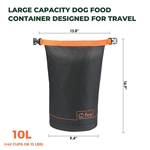 FXW Dog Food Travel Bag, Large Capacity for Travel Kibble Storage, 42 Cups - size: 10L