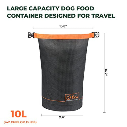 FXW Dog Food Travel Bag, Large Capacity for Travel Kibble Storage, 42 Cups - size: 10L