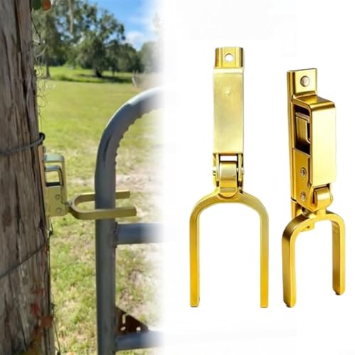 1PCS Locking Gate Latch for heavy-duty One-Hand Automatic Spring Lock Rust-Resistant Steel Instant-lock latch for Farm Ranch
