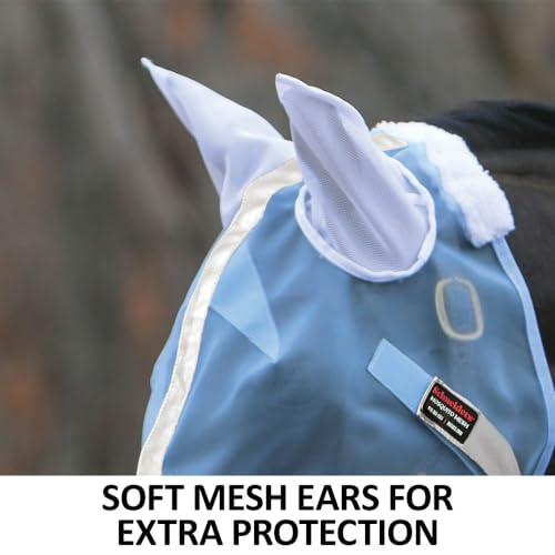 Schneiders Mosquito Mesh II Fly Horse Masks | Insect Protection & UV Shield | Breathable 350D Mesh | Contoured Fit | Safety Reflective Trim - style: Horse With Nose Cover