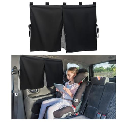 Ohleats 1 Pack Car Window Shade, Strong Magnetic Double Layer Side Window Curtain for Heat/UV Protection, Universal Vehicle Sunshades Window Cover for Baby & Kids (Black)