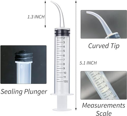 Wisdom Teeth Syringes, 50 Pack Irrigation Dental Syringes with Measure Scale & Curved Tip for Dental Care Liquid Oral Tonsil Stone - size: 50 Pack