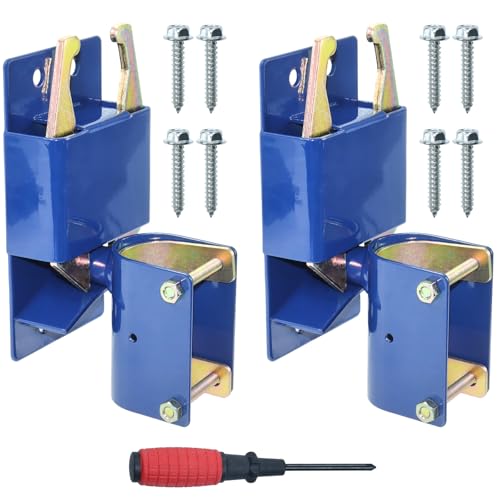 2 Pack Two Way Gate Latch – Blue Heavy Duty Farm Gate Latch - color: 2 Pack Blue 2-Way Gate Latch