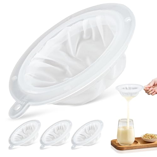 CARGEN 4 Piece 200 Mesh Strainer 75 Micron Filter for 5 Inch Funnel | Funnel Fine Filter for Cooking Oil Milk Juice Wine Cheese Whey Grease Coffee - size: 4 Pieces