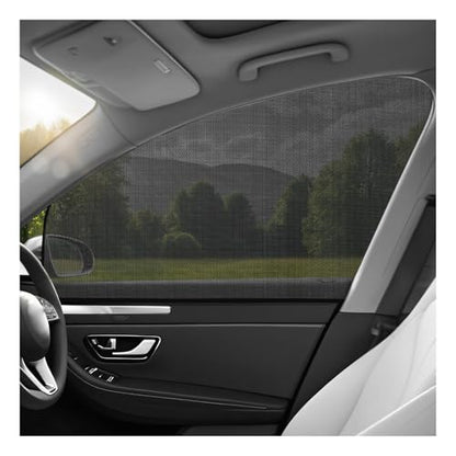 2 PCS Car Window Shades, 19.3"×29.1" Magnetic Vehicle Front Side Window Screen Sun Shade, Breathable Mesh Cover Glare and UV Rays Protection Fit for Most Cars SUVs - color: Front Window, 2 PCS