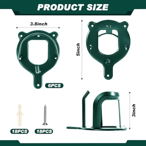 Dunzy 6 Pcs Bridle Hooks Horse Bridle Rack, Dark Green - color: Dark Green
