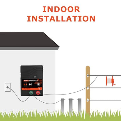 Electric Fence Charger, Electric Fence Energizer 4.5 Joule Ac Powered - size: LFL450-1-2