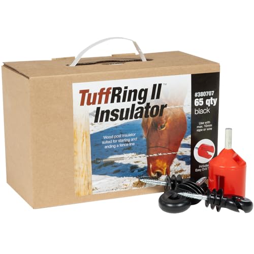 Premier 1 TuffRing™ Screw-in Insulator for Wood Posts – Low-Tension, Black - style: Box of 65 - Black