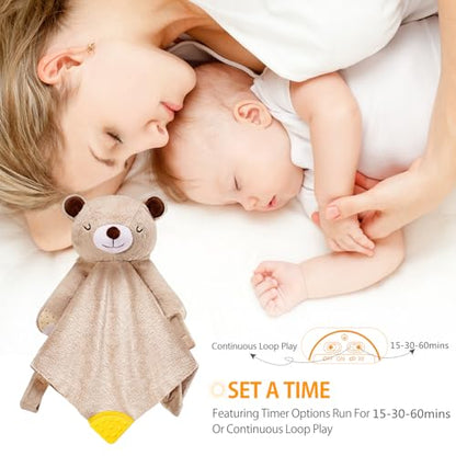BEREST Baby Sound Sleep Soother- White Noise and Lullaby Infant Sleeping Aid with Cry Sensor at Nap Time Routine, Awesome Babies Gift Portable Plush Toddler Snuggle Toy, Infant Blanket (Deep Brown) - color: Deep Brown