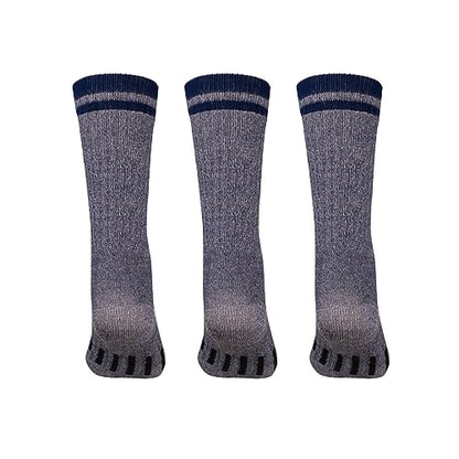 MERIWOOL Merino Wool Hiking Socks for Men and Women – 3 Pairs Midweight Cushioned – Warm n Breathable - color: Blue, size: Large