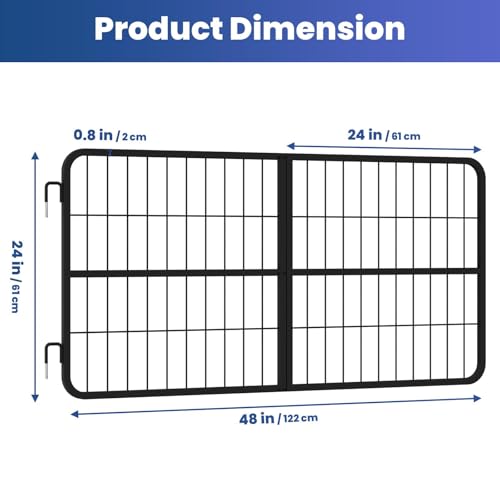 Heavy Duty Steel Horse Stall Gate, 48" W x 24" H Essential Horse Stall Guard, Fit Standard Barn Doorways for Barns or Horses Accessories