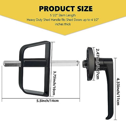 shed Door Latch shed Door Handle with 5-1/2" Stem,shed Door Lock Matching Set Includes 5 Keys forPlayhouses, shed Latch Chicken Coops,Camper, RV, Garage Door(Black) - size: 5.5inch L