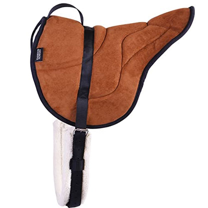 Harrison Howard Equestrian Saddle Pad Horse Riding Pad Bareback Pad with Girth - color: Brown