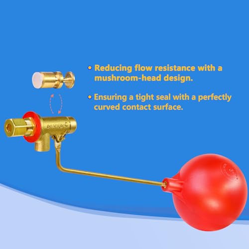 Swamp Cooler Float Valve, 1/4" Brass Float Valve for Evaporative Cooler