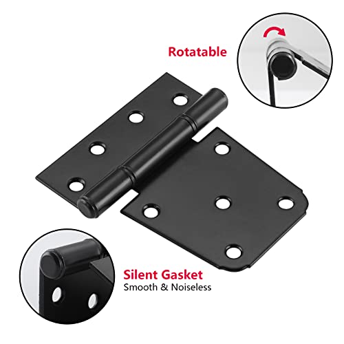 HOME MASTER HARDWARE 3-1/2" Heavy Duty Gate Hinges, 4 Pack T Hinge, Black - color: 4 Pack - Black