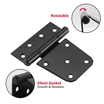 HOME MASTER HARDWARE 3-1/2" Heavy Duty Gate Hinges, 4 Pack T Hinge, Black - color: 4 Pack - Black