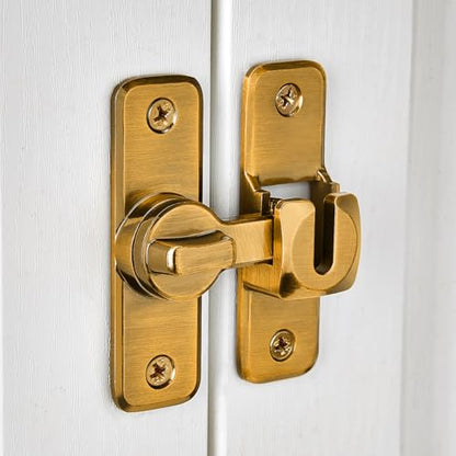 Brass 90/180 Degree Flip Latch,Zinc Alloy Barn Door Latch - color: Brass