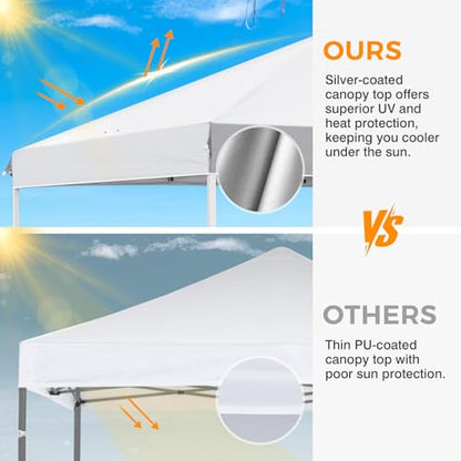 EAGLE PEAK 10x10 Pop Up Canopy Tent Easy Up Canopy Outdoor, White - color: White, size: 10x10