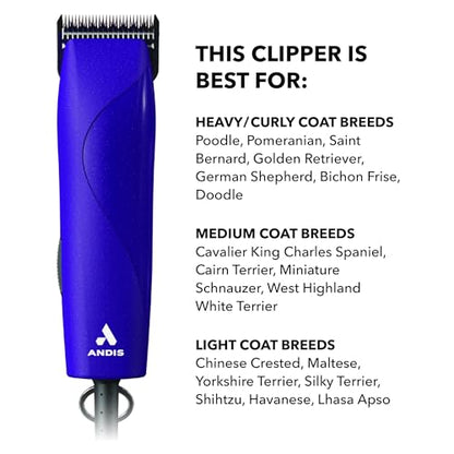 Andis 24820 EasyClip 7-Piece Detachable Ceramic Blade Clipper Kit, Purple - style: New Model