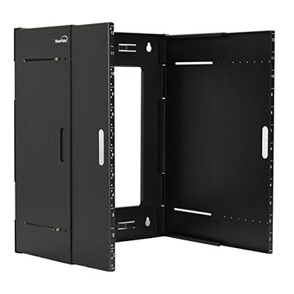 NavePoint 12U Patch Panel Bracket Wall Mount Patch Panel Rack for 19” Networking Equipment – Expandable Mounting Depth 9.5” to 15.5” 4U IT Rack 40lbs Weight Capacity Pre-Assembled - size: 12U