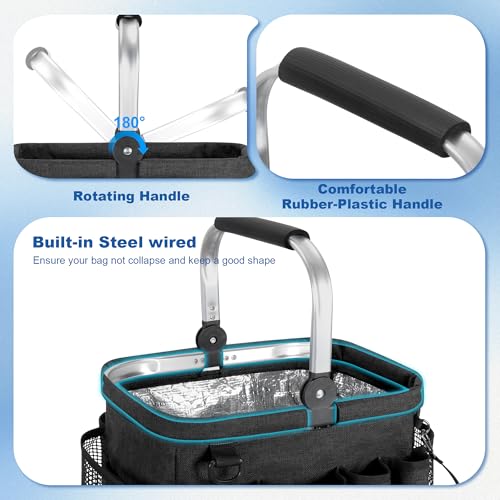 PGmoon Cleaning Caddy Organizer with Handle,Black - color: Black