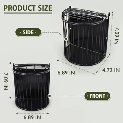 Bunny Hay Feeder, Semicircular Space-Saving Design, Black - size: Semicircular feeder