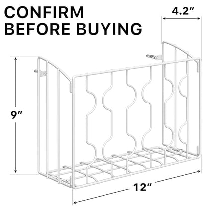 SIMPLE HOUSEWARE Wall Door Mount Kitchen Wrap Organizer Rack, White - color: White