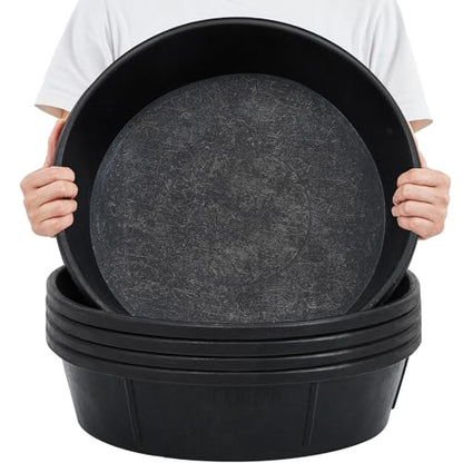 Sadnyy 8 Pcs 12 Quart/ 3 Gallon Rubber Feeder Pan Horse Feed Bucket - size: 12 Quart/ 3 Gallon