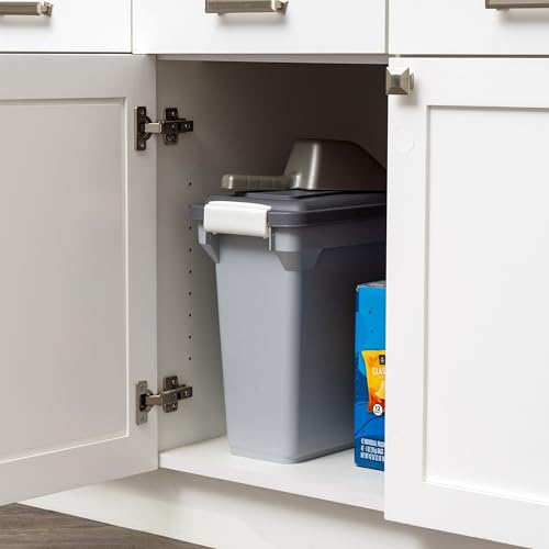 IRIS USA Dog Food Storage Container, Up to 13 lbs, Gray/Dark Gray - color: Dark Gray, size: 13 lbs