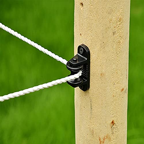 QMARK 40 Pack Electric Fence Wood Post Roller Insulators, Corner Insulators Black