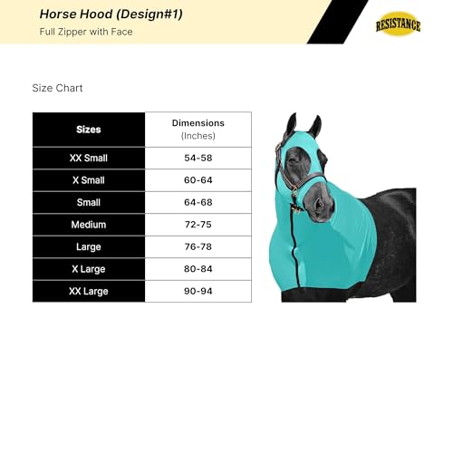 Resistance Horse Hood Slinky Lycra Zippered Mane Braid Shoulder Guard - Horse Sleazy Slickers Care Sheet