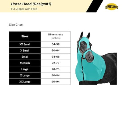 Resistance Horse Hood Slinky Zippered Mane Braid Shoulder Guard (X-Large, Ink Blue)