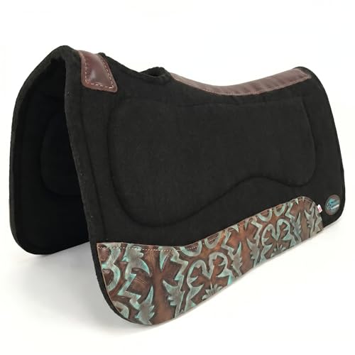 Southwestern Equine OrthoRide All Purpose Trail Riding Black Saddle Pad Made in the USA. - color: Black with Laredo