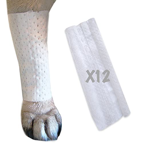 PawFlex Protective Sleeve Tubular Cover - Bandages - for Dogs Cats and Other Pets First Aid Wound Care Comfortable Non-Adhesive Breathable & Water Resistant 12 Strips (yields 24-36 Covers)-(Medium) - size: Medium 12pk