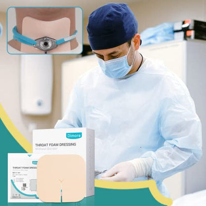 Dimora Fenestrated Foam Dressing, Non-Adhesive Tracheo Pads 4"x4" 10 Packs, Tracheostomy Supplies Hydrophilic Highly Absorbent Soft Wound Dressings, Secure Tubes and Absorb Leakage - size: 4“x4" 10 packs