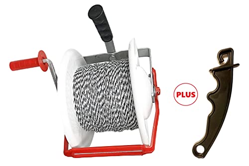 1 Pack 3:1 Geared Electric Fencing Standard Reel with 1312ft Premium Polywire 6 Conductors Plus 1 Free 8 inch Insulgrip - size: 6 conductors x 1312 feet x 1 standard reel