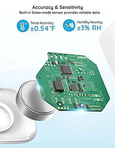 Govee Smart Bluetooth Thermometer Hygrometer H5074, Mini Humidity Sensor