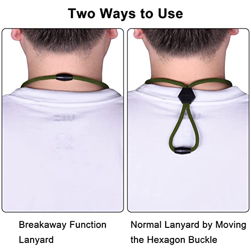 Wisdompro 2 Pack 23" Lanyard with Safety Breakaway Buckle - Blue,Army Green | Durable Heavy Duty Neck Lanyard, with Detachable Buckle and Metal Hook, for ID Card Badge Holder and Keys - color: Blue, Army Green, size: 23 inches