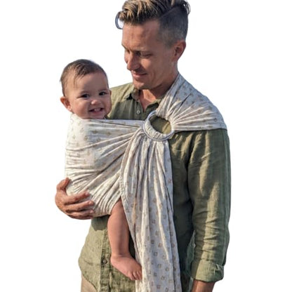 Organic Baby Ring Sling Carrier – Boho Hemp & Eucalyptus Wrap for Newborn to Toddler – Non-Toxic, ASTM-Certified, Ergonomic, Gift Box Included – Desert Aura - color: Desert Aura