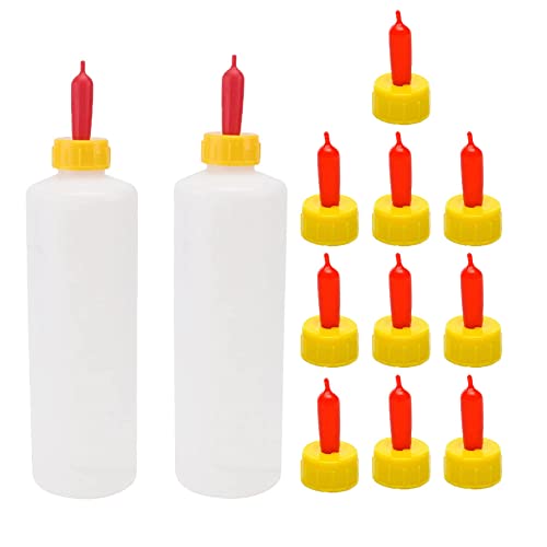 Goat Nipple and Bottles Set for Feeding Sheep Goat Lamb Puppy - color: White 12